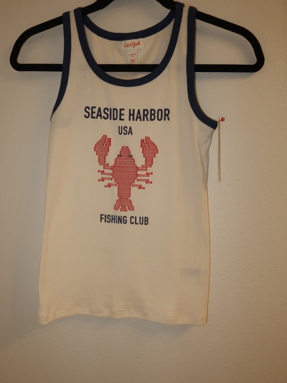 Cat & Jack White and Navy Seaside Harbor Lobster Tank Top